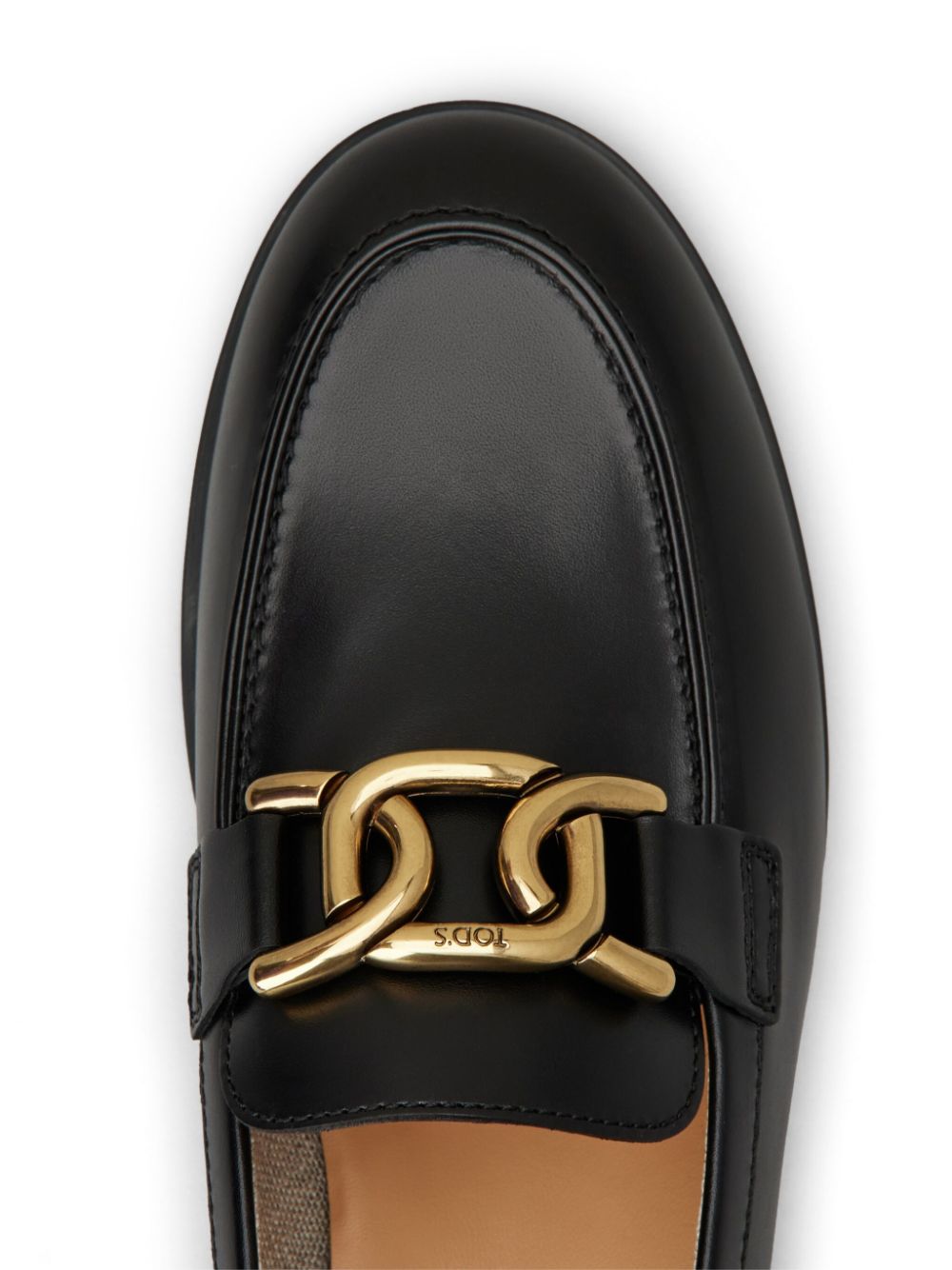 TOD'S Women's Mini Leather Loafers with Chain-Link Detailing