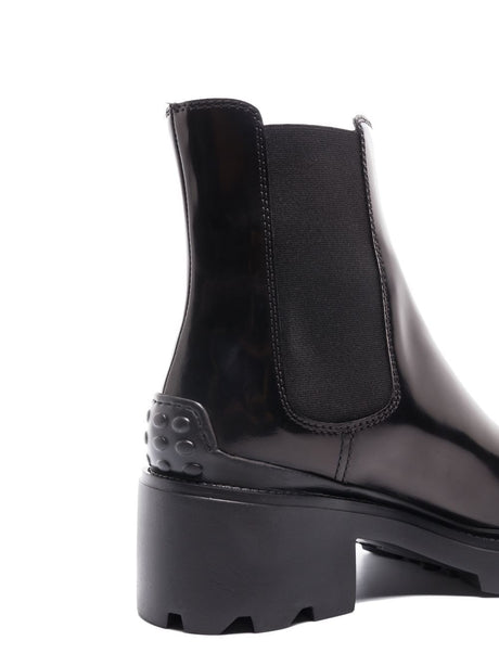 TOD'S Sleek Chelsea Leather Heel Boots