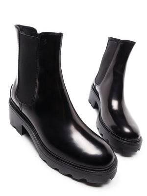 TOD'S Sleek Chelsea Leather Heel Boots