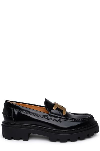 TOD'S Black Calfskin Loafers for Women - FW23 Collection