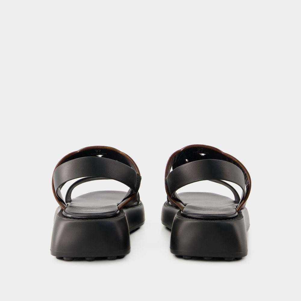 TOD'S Classic Black Chain Sandals for Women - SS24