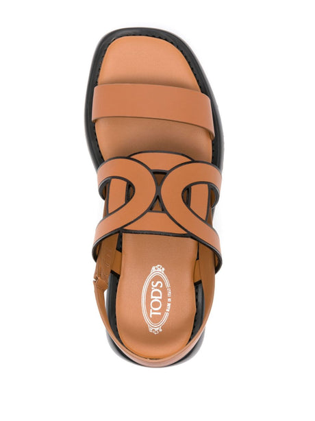 Giày Sandals Kiểu Nam Tiếp Thị 100% Da Bò Màu Nâu Cà Phê Cho Nữ