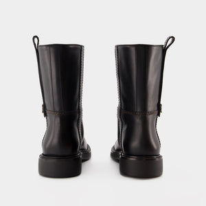 TOD'S Elegant Black Leather Ankle Boots