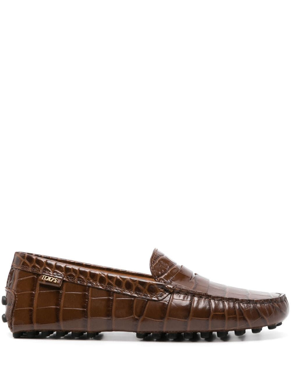 TOD'S Luxurious Crocodile Print Leather Loafers