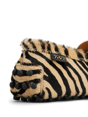 TOD'S Chic Zebra Stripe Calf Hair Loafers