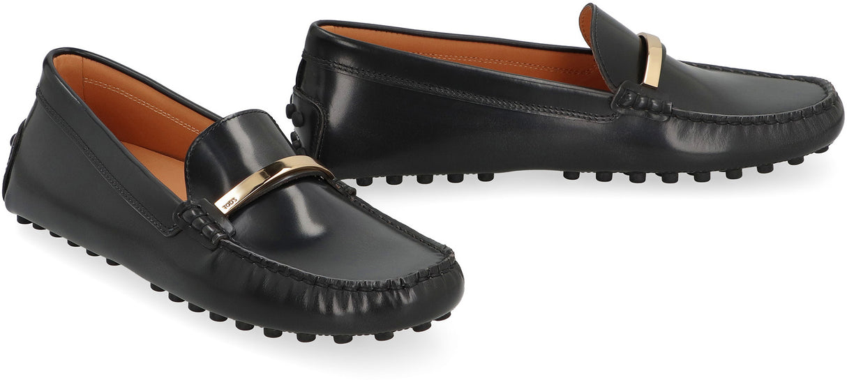 TOD'S Women's Classic Leather Loafers with Rubber Sole