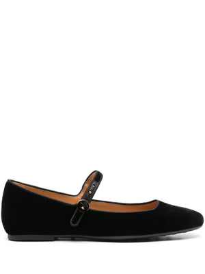 TOD'S Elegant Black Ballerina Strap Shoes