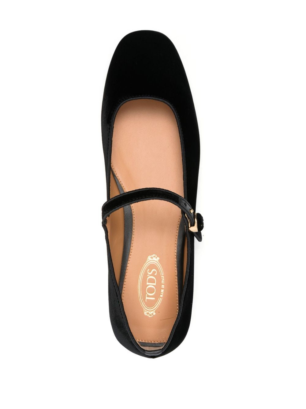 TOD'S Elegant Black Ballerina Strap Shoes