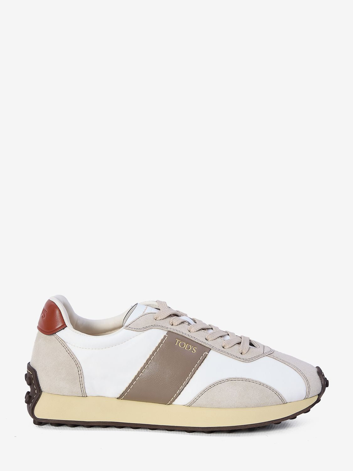 TOD'S Chic Multitexture Leather Sneakers in Neutral Tones