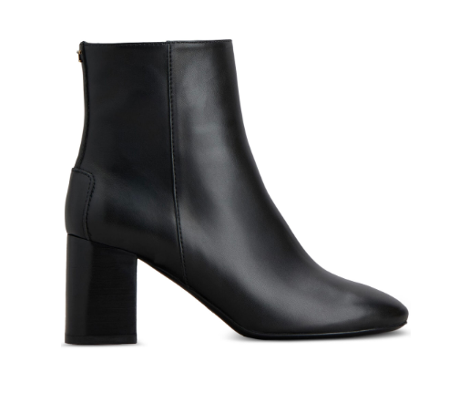 TOD'S Chic 70mm Block Heel Black Leather Ankle Boots