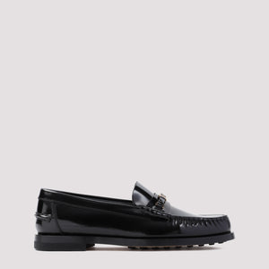 TOD'S Elegant Black Chain-Link Leather Loafers