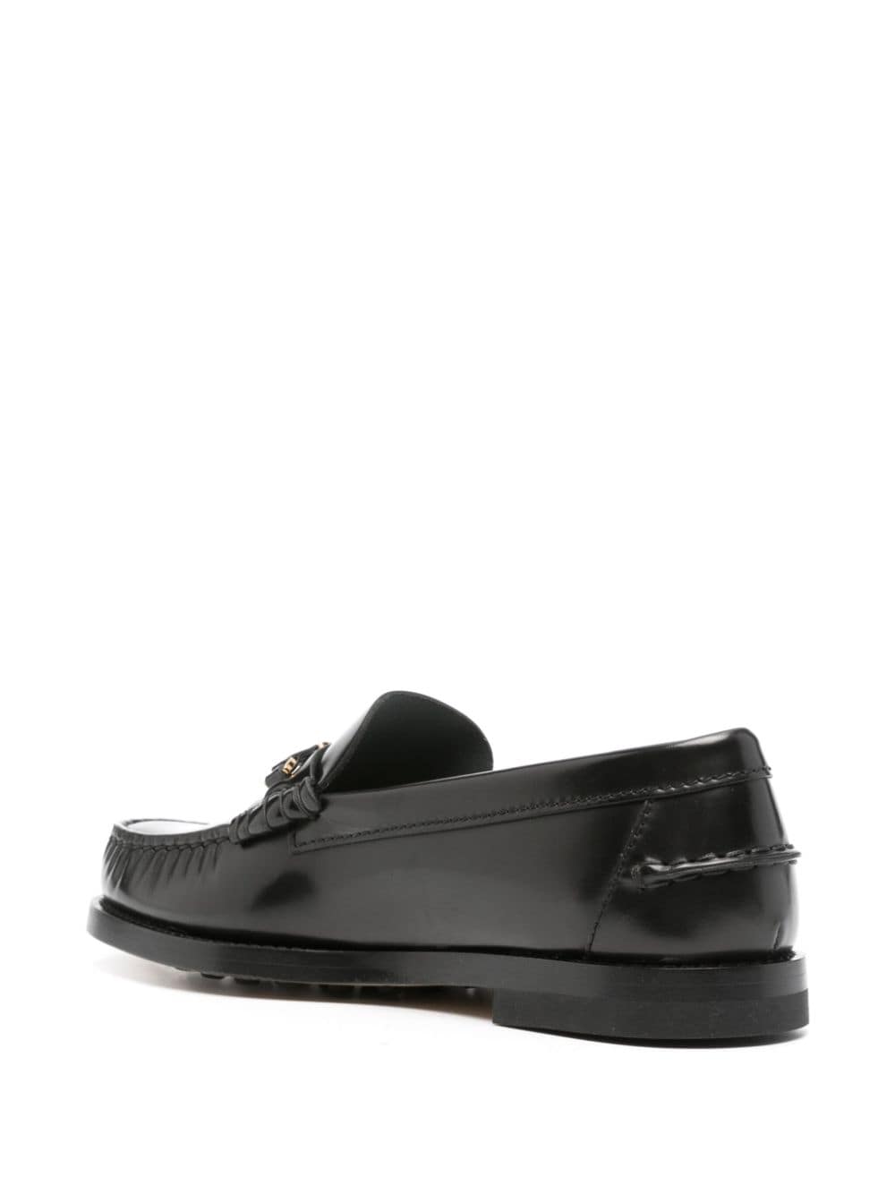 TOD'S Elegant Black Chain-Link Leather Loafers