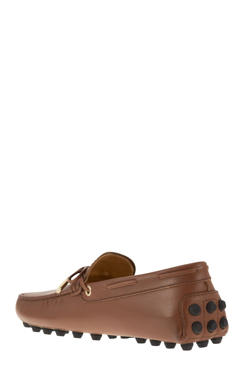 TOD'S Cream Leather Lace-up Moccasins for Women