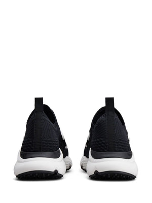 TOD'S Black Knit Slip-On Sneakers for Women with Appliqué Logo and Chunky Sole