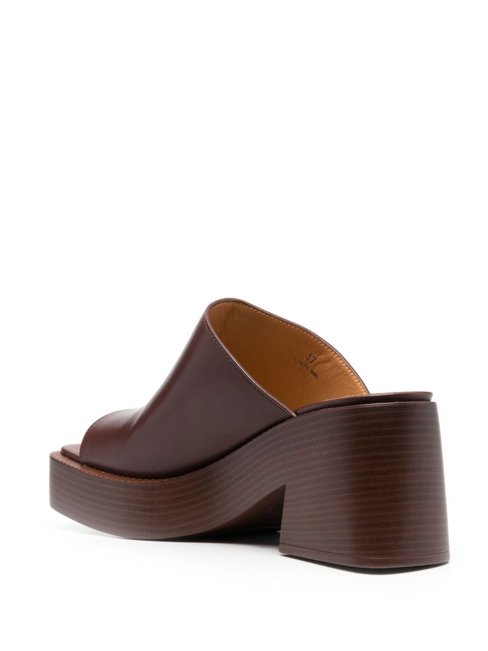 TODS Platform Flat Sandals with Open Square Toe - 7.5cm Block Heel