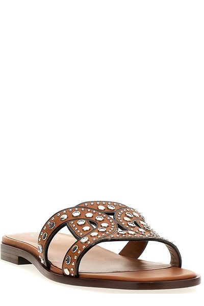 TOD'S Luxurious Maxi Chain Stud-Embellished Sandals