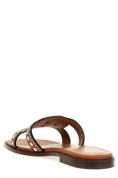 TOD'S Dép màu nâu kiểu mule