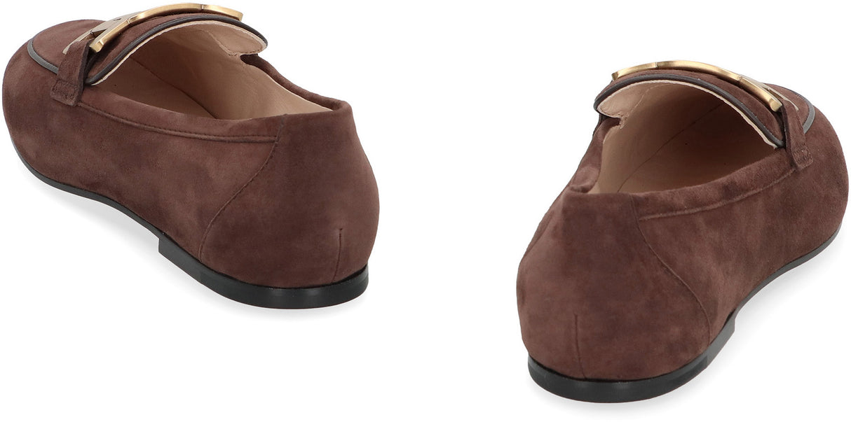 TOD'S Brown Suede Loafers for Women - FW23 Collection