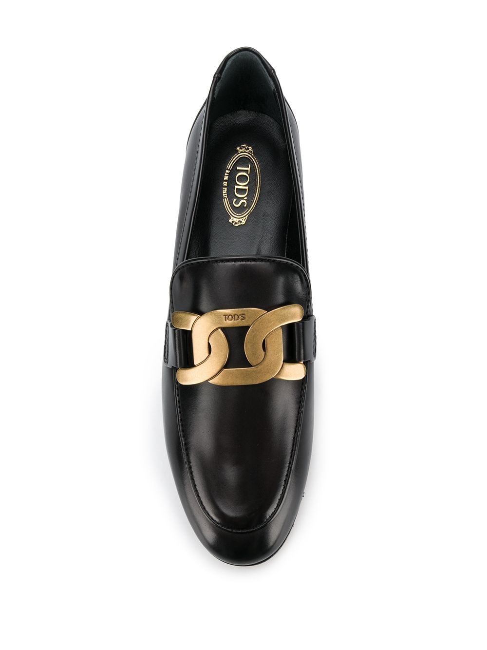 Đôi giày lười dây xích bằng da màu đen cho phụ nữ - Bộ sưu tập SS24