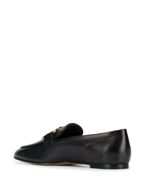 Đôi giày lười dây xích bằng da màu đen cho phụ nữ - Bộ sưu tập SS24