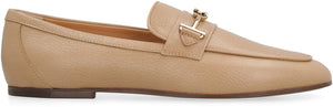 TOD'S Women's Leather Loafers with Metal T Ring Detail