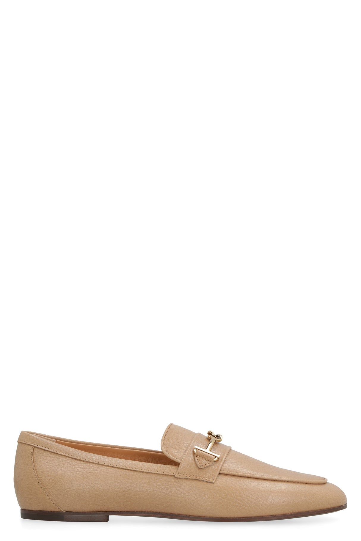 TOD'S Beige Leather Loafers with Bow for Women