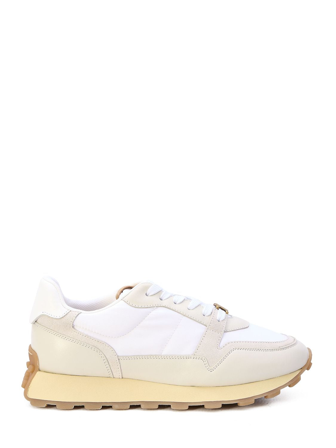 TOD'S Beige and White Leather and Fabric Sneakers for Women - SS24