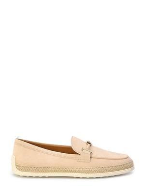 Giày Moccasins Tod's với Raffia Insert và bóng đôi T - Kích thước ITA