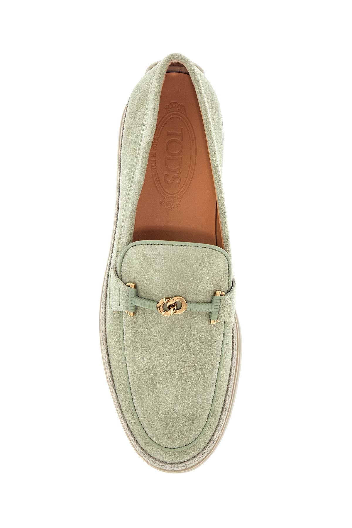 TOD'S Elegant Calfskin Loafers with Gold Detail