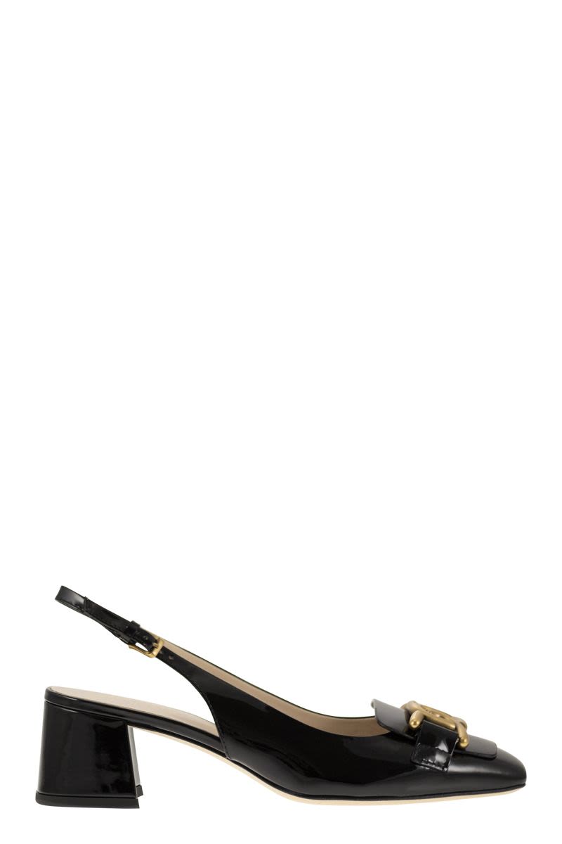 TOD'S Stylish Slingback Pumps with Custom Metal Chain Accessory