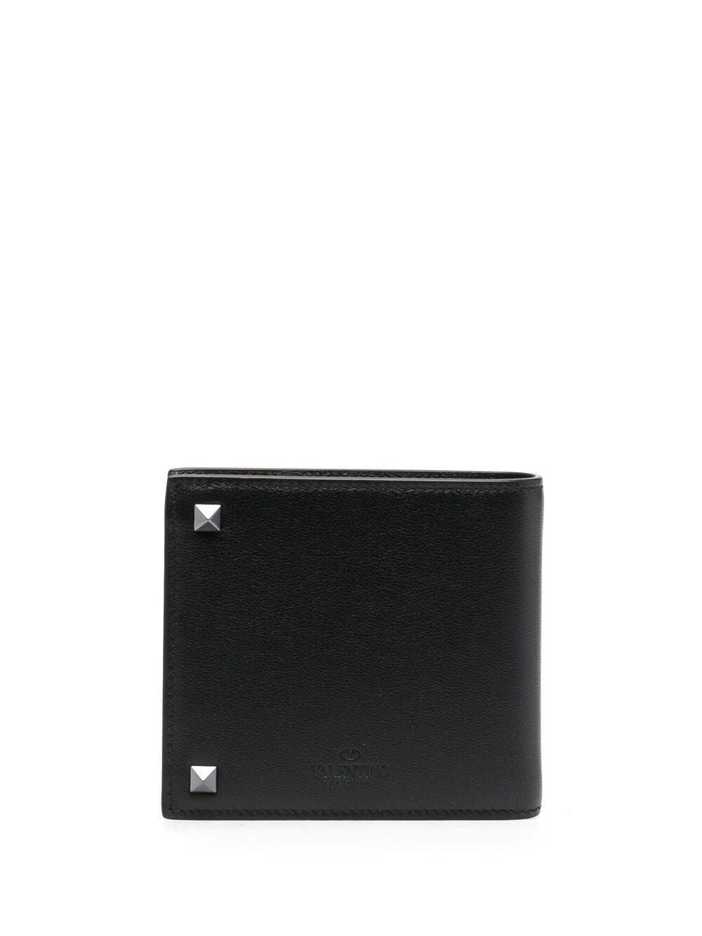 VALENTINO GARAVANI Black Calf Leather Billfold Wallet for Men - SS22