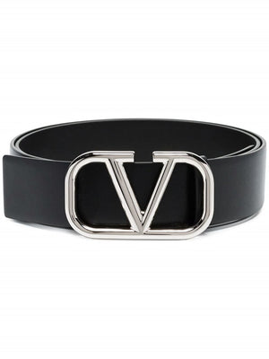 VALENTINO GARAVANI Sleek Black Buckle Belt for Men