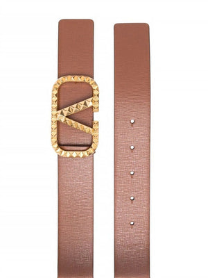 VALENTINO GARAVANI Luxury Brown Leather Belt for Men - SS23 Season