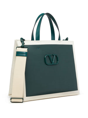 Balo Tote Nam SS23 Valentino - Màu Natual/Verde College/Sabbia