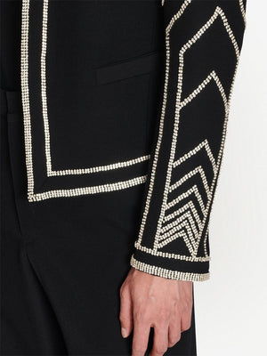 BALMAIN Crystal Embroidered Motor Jacket for Men - FW22 Collection