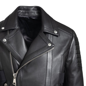 BALMAIN Stylish Leather Rider Jacket for Men - FW22 Collection