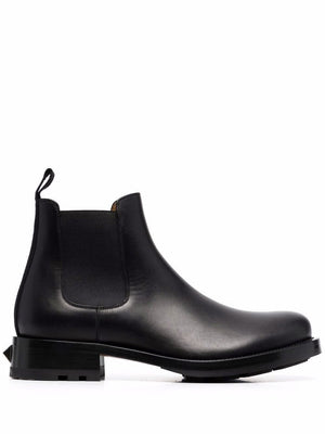 VALENTINO GARAVANI Men's Nero/Nero Leather Beatle Boots for 2024