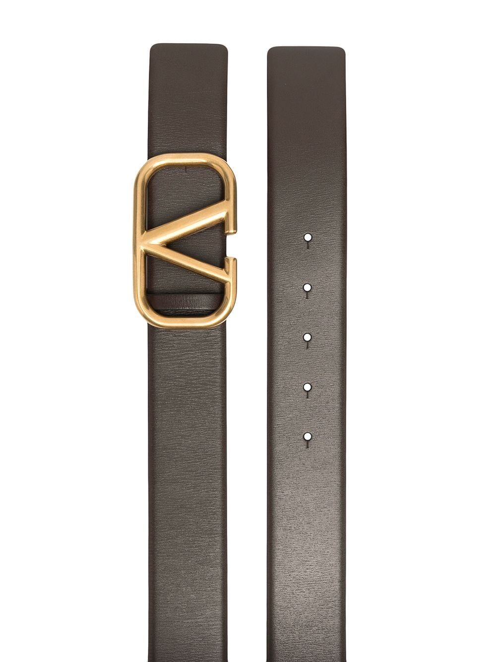 VALENTINO GARAVANI Classy Bitter Chocolate Belt for Men