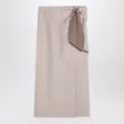 MAX MARA Midi Wool and Cashmere Skirt with Asymmetrical Slit