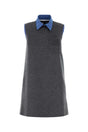 MIU MIU Chic Grey Velour Mini Dress for Women