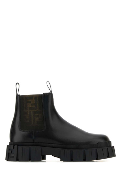 FENDI Classic Leather Ankle Boots for Men