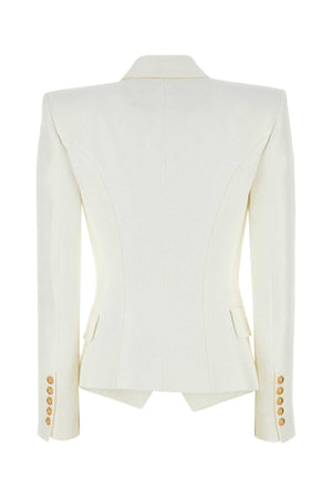 BALMAIN Elegant White Viscose Blend Blazer for Women