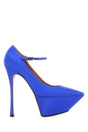 AMINA MUADDI Electric Blue Satin Yigit Pumps - 16cm Heel Height