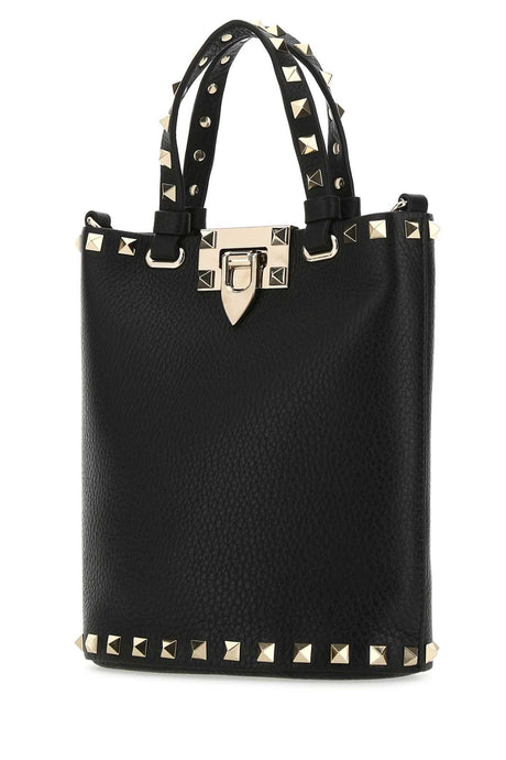 VALENTINO GARAVANI Mini Rockstud Black Leather Handbag