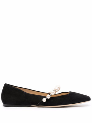 JIMMY CHOO ADE SUEDE LEATHER BALLET FLATS