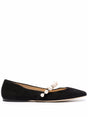 JIMMY CHOO ADE SUEDE LEATHER BALLET FLATS