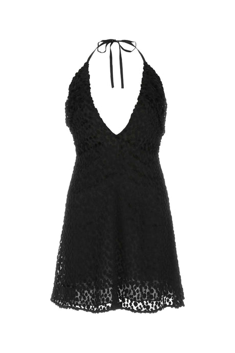 SAINT LAURENT Elegant Black Crepe Mini Dress for Women