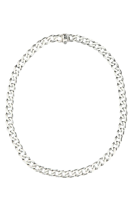 EMANUELE BICOCCHI 925 Silver Edge Chain Necklace - 49 cm Length for Men