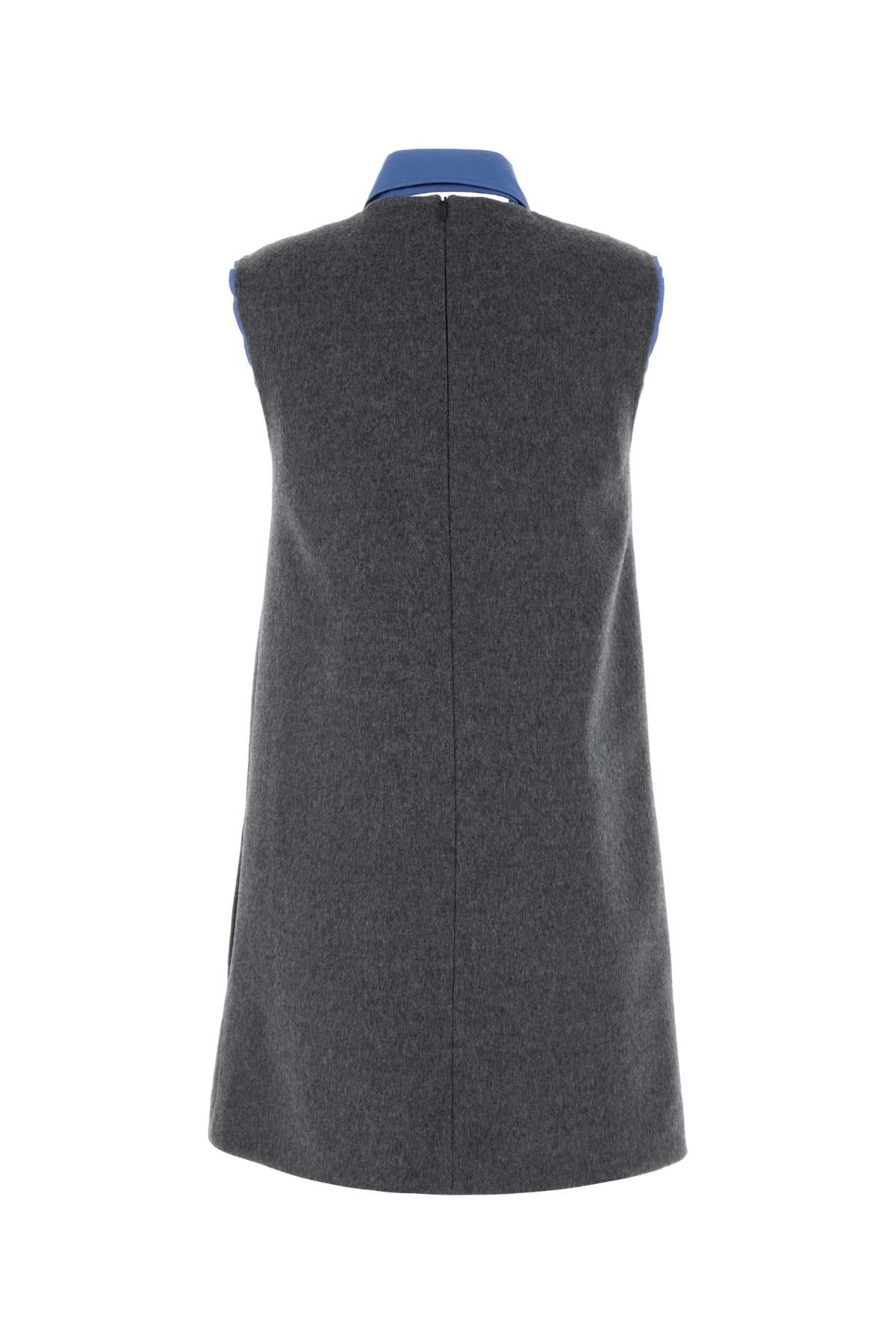 MIU MIU Chic Grey Velour Mini Dress for Women