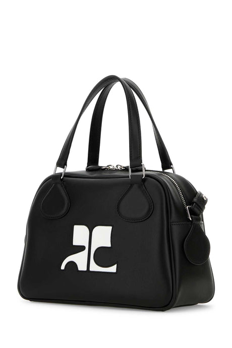 COURREGES Mini Black Leather Handbag